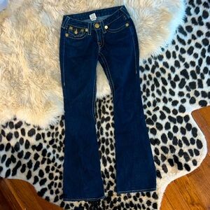 vintage true religion flare jeans w/ gold stitching